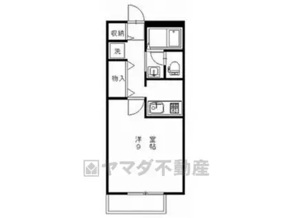 陽だまりハイツ2000C(1K/2階)の間取り写真