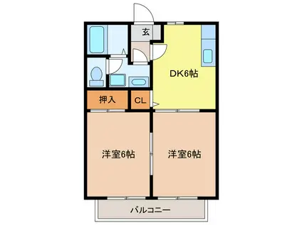 アーバンライフ(2DK/2階)の間取り写真