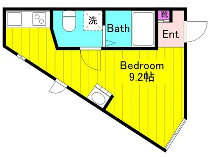FABLISS生田(ワンルーム/2階)の間取り写真