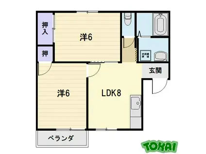 マ・メゾンII(2LDK/2階)の間取り写真