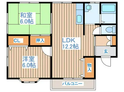 スターライト参番館(2LDK/2階)の間取り写真