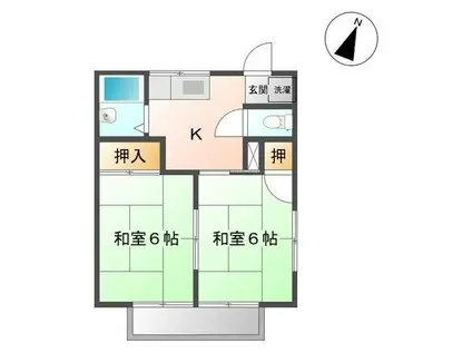 ファミール落合2(2K/1階)の間取り写真