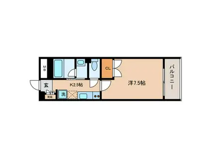 ANGEL BEETLE(1K/1階)の間取り写真