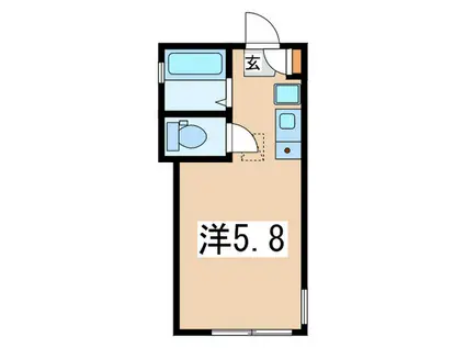 G・Aヒルズ桜ヶ丘A棟(ワンルーム/1階)の間取り写真