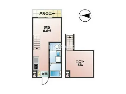 エイジス石神(ワンルーム/3階)の間取り写真