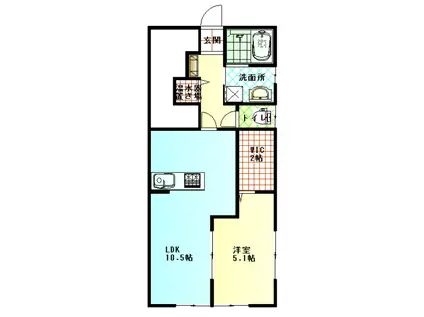 カーサリーブル(1LDK/1階)の間取り写真
