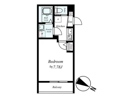 GRADUS狭山(1K/3階)の間取り写真