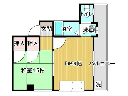 ハイツ今井(1K/2階)の間取り写真