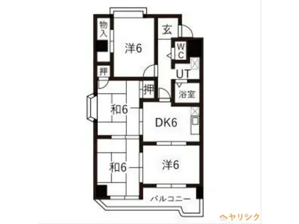 シャンポール幹 II(4DK/3階)の間取り写真