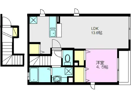 ABハウス(1LDK/2階)の間取り写真