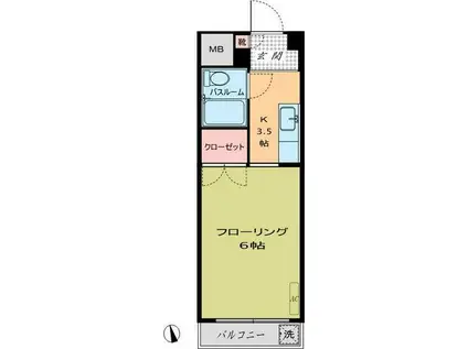 第一今井ビル(1K/3階)の間取り写真