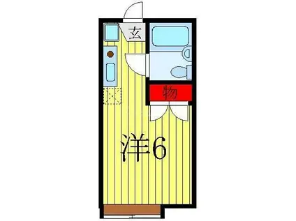 エクセル北綾瀬(ワンルーム/2階)の間取り写真