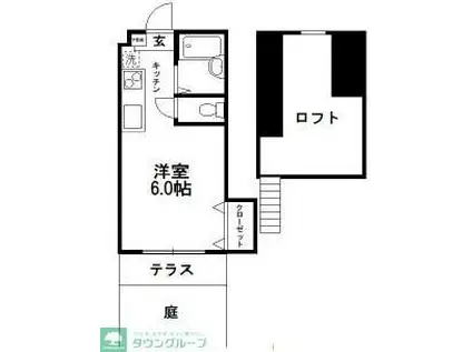 イルクオーレ(ワンルーム/1階)の間取り写真