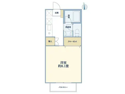 グリーンハウス(1K/2階)の間取り写真