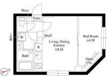 CASA PIAZZA 西日暮里(1LDK/2階)の間取り写真