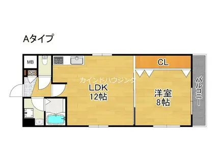 タイムス安立(1LDK/5階)の間取り写真