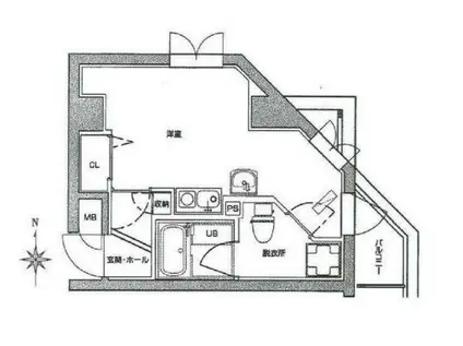 エテルノ高田馬場(1K/2階)の間取り写真