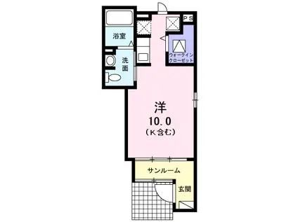 ソレイユ草薙II(ワンルーム/1階)の間取り写真