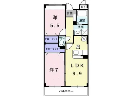 アルモニー(2LDK/1階)の間取り写真