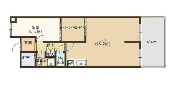 シャトー三木(1LDK/3階)の間取り写真