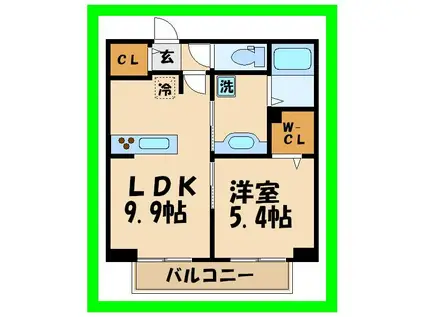 HALEAKALA岡本(1LDK/7階)の間取り写真