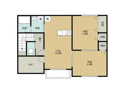 メゾン千草(2LDK/2階)の間取り写真