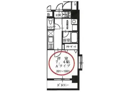 メインステージ西葛西II(1K/5階)の間取り写真