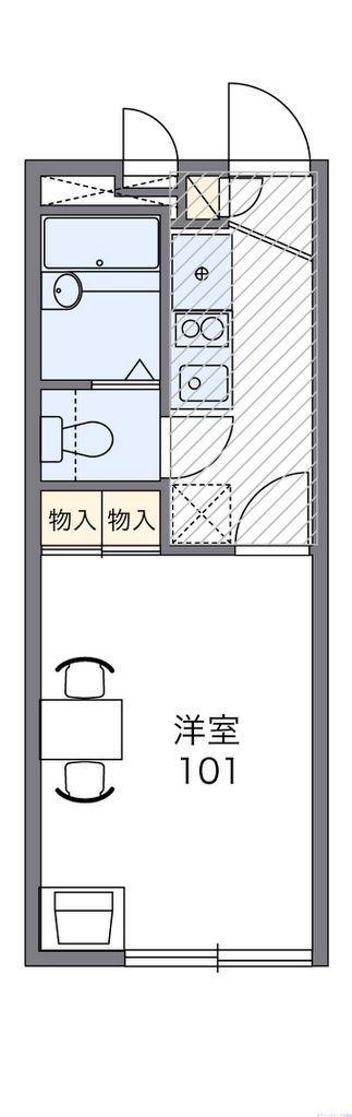 レオパレスブラッサム鎌倉(1K/2階)の間取り写真