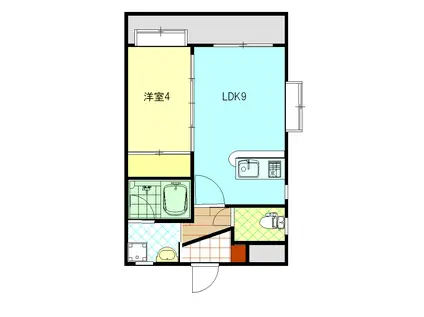 ディアナ小松原(1LDK/5階)の間取り写真