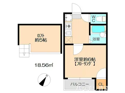 STAGE高宮(1K/1階)の間取り写真