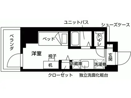 ライジングメゾン新小岩(ワンルーム/6階)の間取り写真