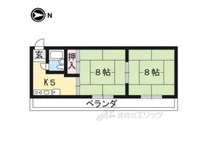 ハイツ修学院(2DK/3階)の間取り写真