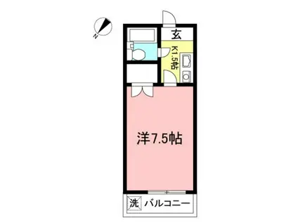 ホワイトパレス板橋(1K/1階)の間取り写真