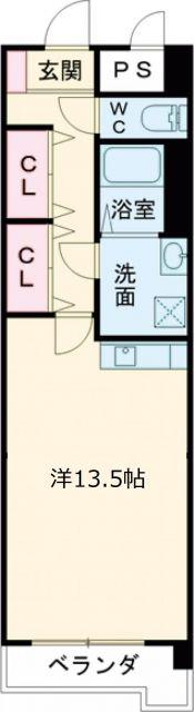 ミカーサ安島(ワンルーム/6階)の間取り写真