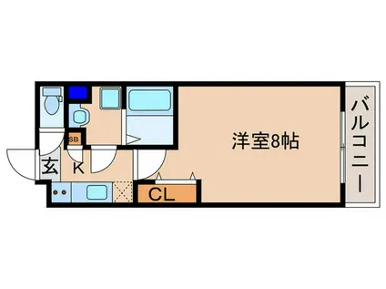 グランカーサ京都駅前(1K/1階)の間取り写真