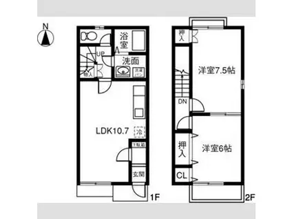 DUPLEX国王721(2LDK/1階)の間取り写真