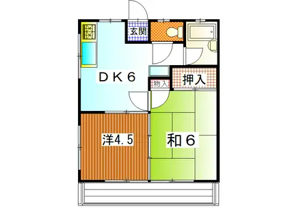 光コーポ(2DK/2階)の間取り写真