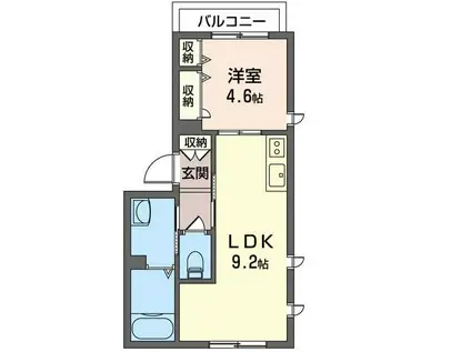 リオン南大泉(1LDK/2階)の間取り写真