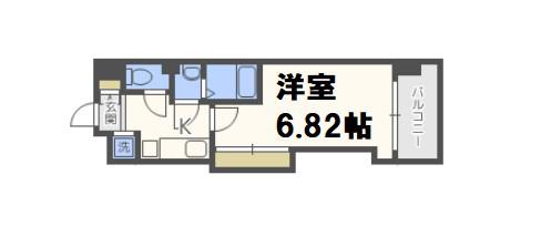 LUXE難波西II(1K/2階)の間取り写真