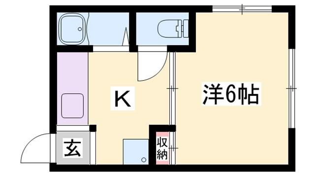 同仁ビル(1K/2階)の間取り写真