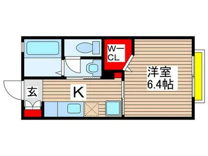 アルファクレス(1K/1階)の間取り写真