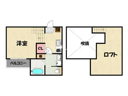 リヴィエール高宮(1K/2階)の間取り写真