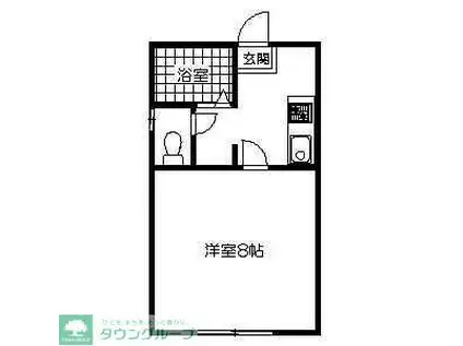 リバティハウスIII(1K/2階)の間取り写真