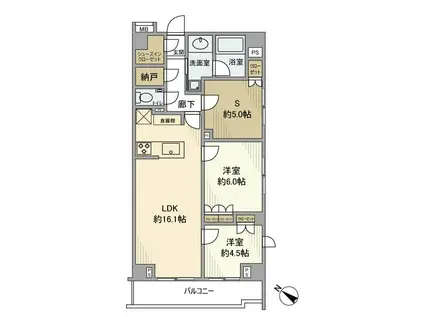 オープンレジデンシア谷中(2SLDK/3階)の間取り写真