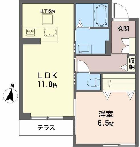 シャーメゾン ピュアワン(1LDK/1階)の間取り写真