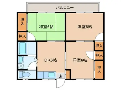 KOKOLOAI(3DK/2階)の間取り写真