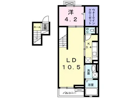 ジェルメ(1LDK/4階)の間取り写真