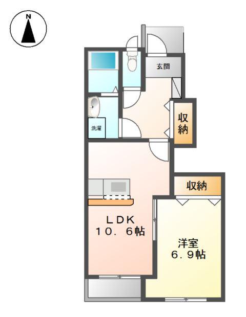 グランウッド(1LDK/1階)の間取り写真