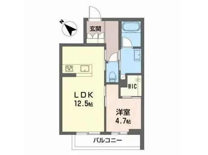 グランシア(1LDK/1階)の間取り写真