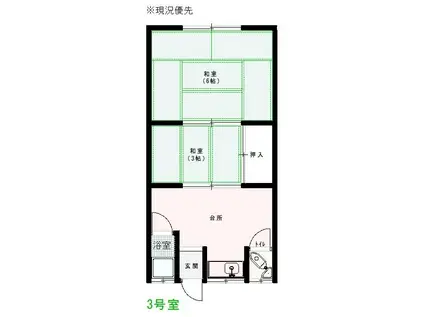 瀬良文化(2DK/1階)の間取り写真